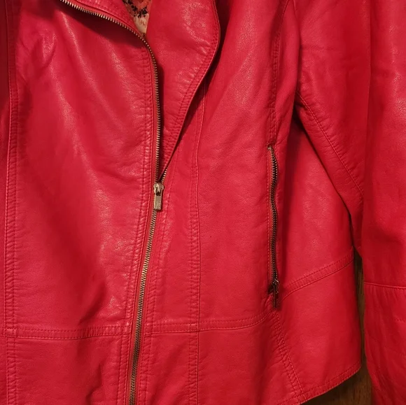 Black Rivet ☃️Pink Faux Leather Jacket 3x - Picture 7 of 10